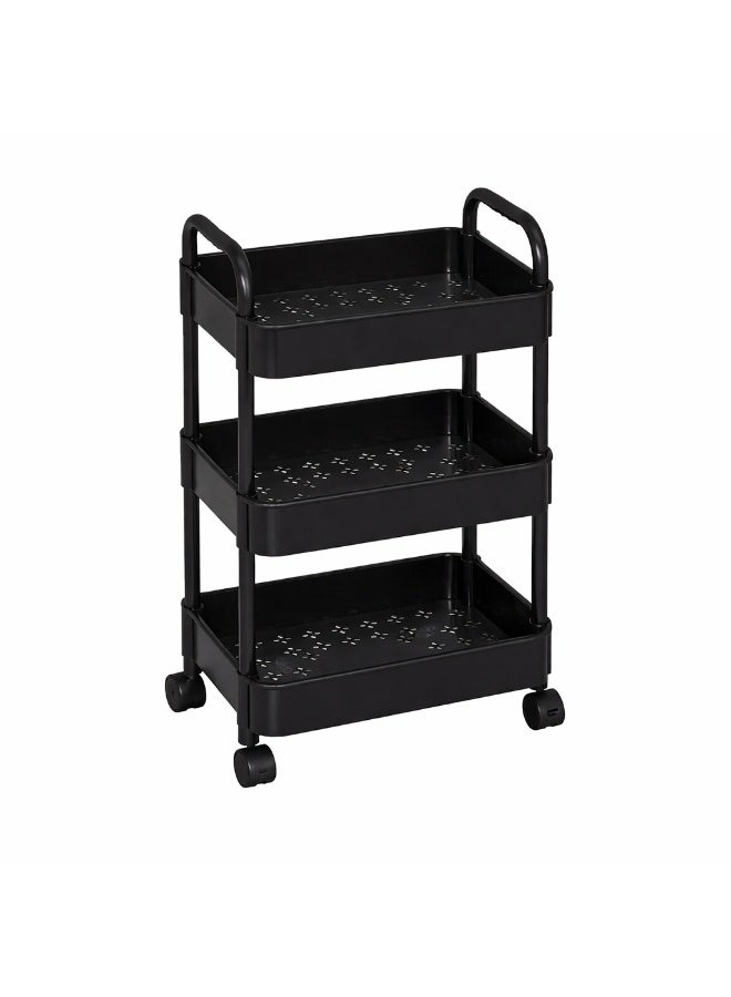 TaimAs 3-Tier Rolling Storage Cart with Wheels – Multi-Purpose Kitchen & Bathroom Organizer Trolley | Heavy Duty Utility Shelf - Image 1